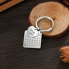Personnalisé Calendrier Porte-clés Sculpté À La Main Calendrier Mis En Évidence avec Coeur Date Personnalisé Porte-Clé En Acier Inoxydable (AS101848) ► Photo 3/5