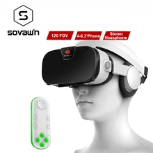 Fiit 3F 112FOV Virtual Reality Googles VR 3D Glasses Headset VR BOX Helmet Cardboard 42mm Lenses + Gamepad for 4-6.4’Phone