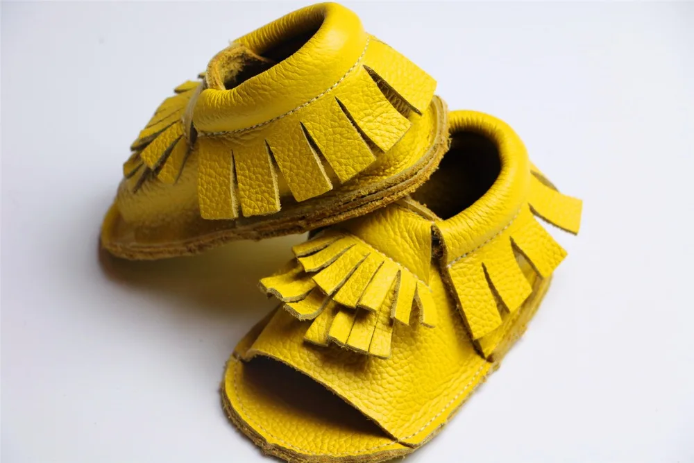Детская обувь из натуральной кожи; ; Детские Летние мокасины с кисточками; мягкие пинетки для новорождённых; нескользящая обувь для маленьких мальчиков и девочек
