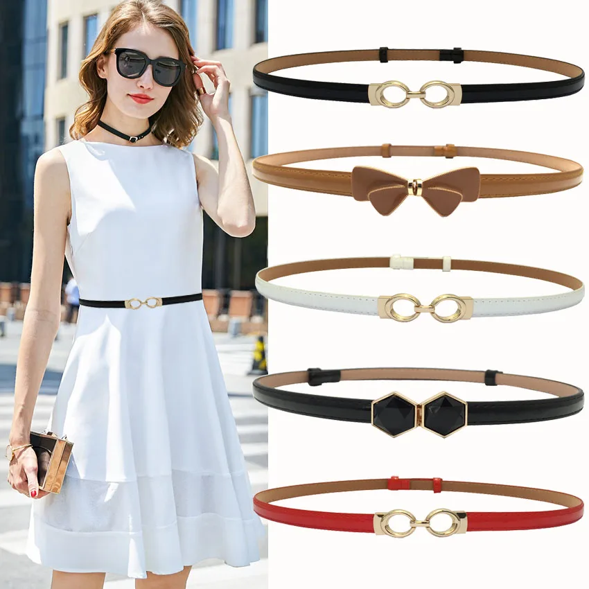 Cinturón de moda mujer, cinturón Delgado cinturones adelgazantes para vestido, cinturón de informal de lujo rojo|belt dress|fashion leather beltleather belt - AliExpress