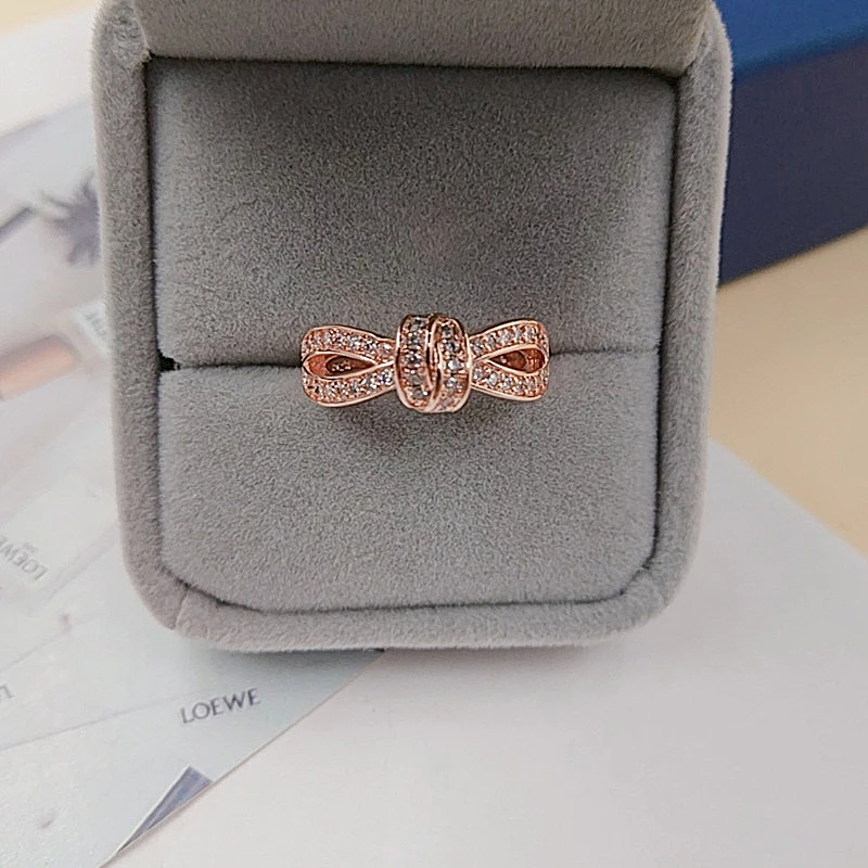 Женское кольцо с узлом из циркония белое ювелирное украшение для свадьбы