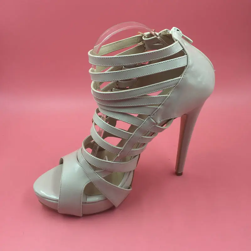 Gladiador 2017 Alto Desnudo Plataforma Diseñador Las Mujeres Con Tacón Cuero Peep Zapatos Lujo Nude Patente Mujer Toe Sandalias De Para UgURwz