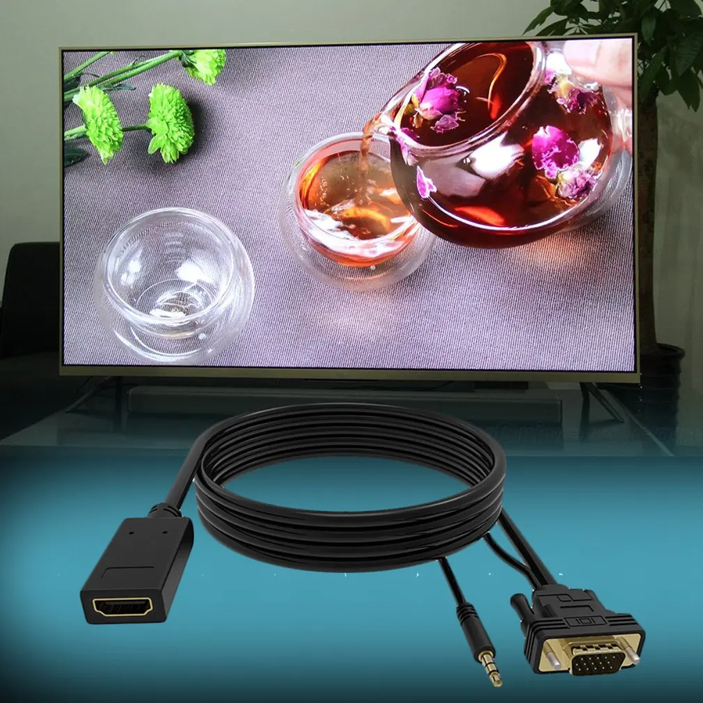 VGA мужчина к HDMI Женский конвертер адаптер кабель с аудио выход адаптер VGA HDMI для ПК ноутбук HDTV проектор