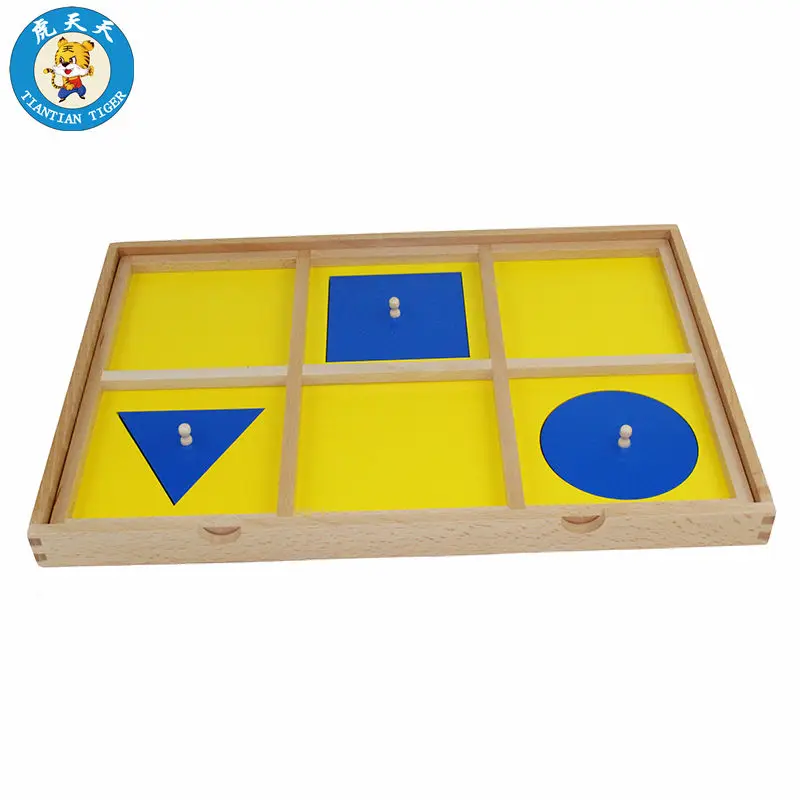  Baby Wooden Toys Montessori Material Education Toys Geometric Demonstration Tray Round Square And T