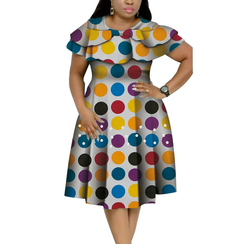 new summer elegent fashion style printing african women cotton plus size dress XS-6XL