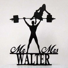 Акриловый для свадебного торта топперы Mr& Mrs для тяжелой атлетики Жених на заказ фамилия цвет помолвка прием гостей в доме невесты инструменты