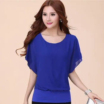 

Women Chiffon Blouse Ruffle Batwing Casual Shirt Women Tops Summer