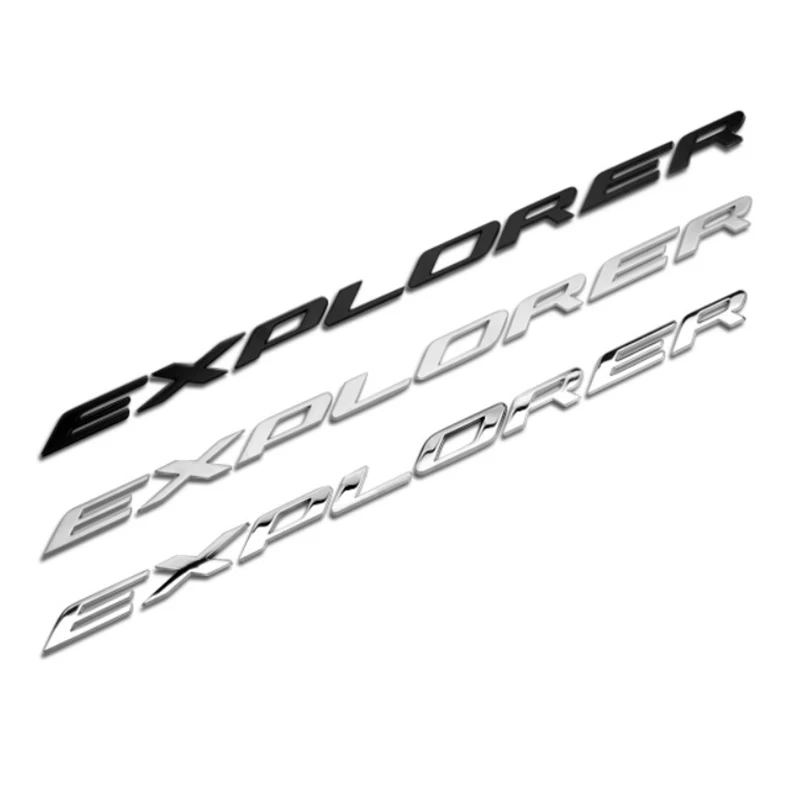 

Bright Silver Car Head Emblem Black Engine Cover Badge Sticker for Focus Explorer SUV Metal 3D Creative Decal Auto Decoration