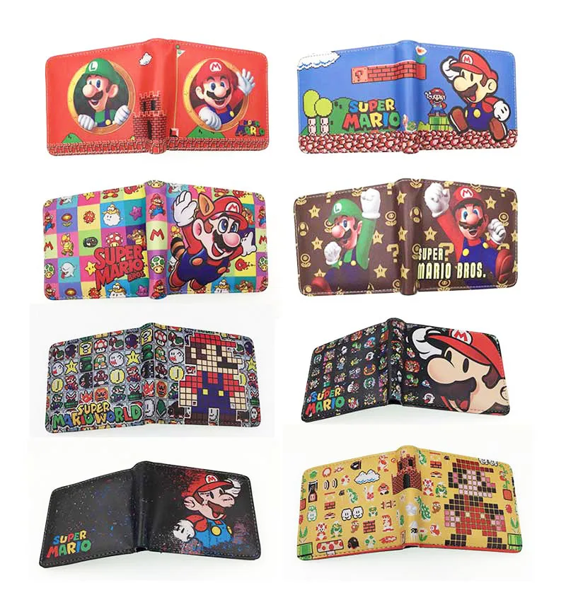 

Super Mario short wallet anime cartoon short folding PU wallet