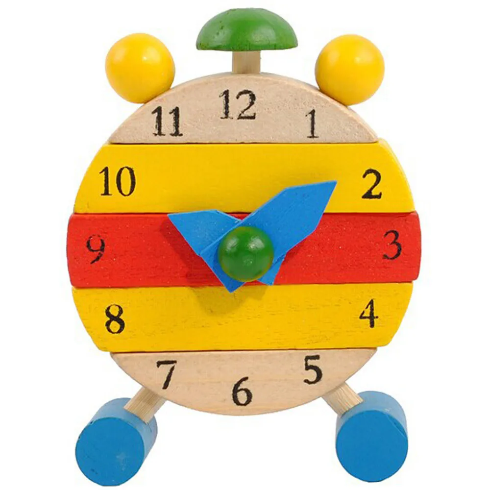 Деревянные часы ручной работы, игрушки для детей, Обучающие часы, развивающие игрушки для развития интеллекта, Inteligencia en desarrollo - Цвет: a