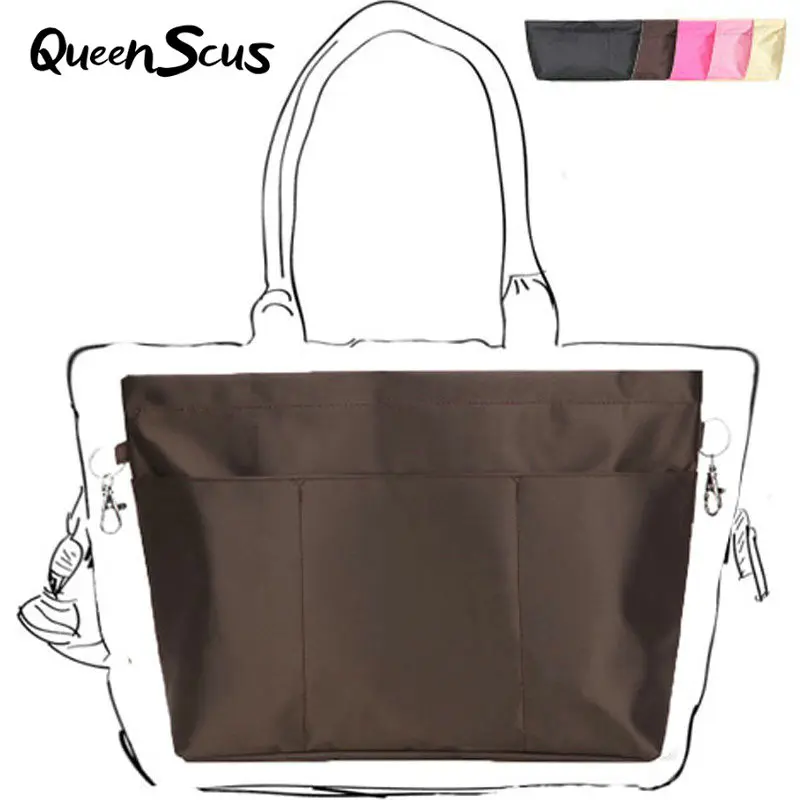 

Women Insert Organizer Travel Pocket Heighten Style Tote Storage Bag Super Large Capacity Casual Cosmetic Bag In Bag Inside Hook