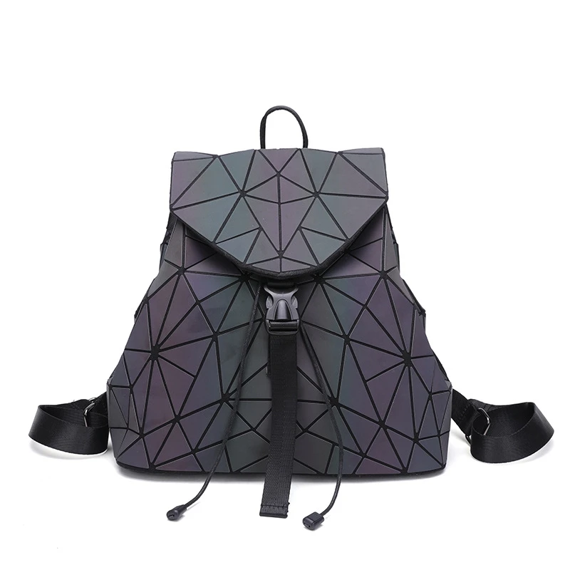 

Laser Luminous backpack folding parcel splicing travel bag folding diagonal backpack Bags For Teenage Girls