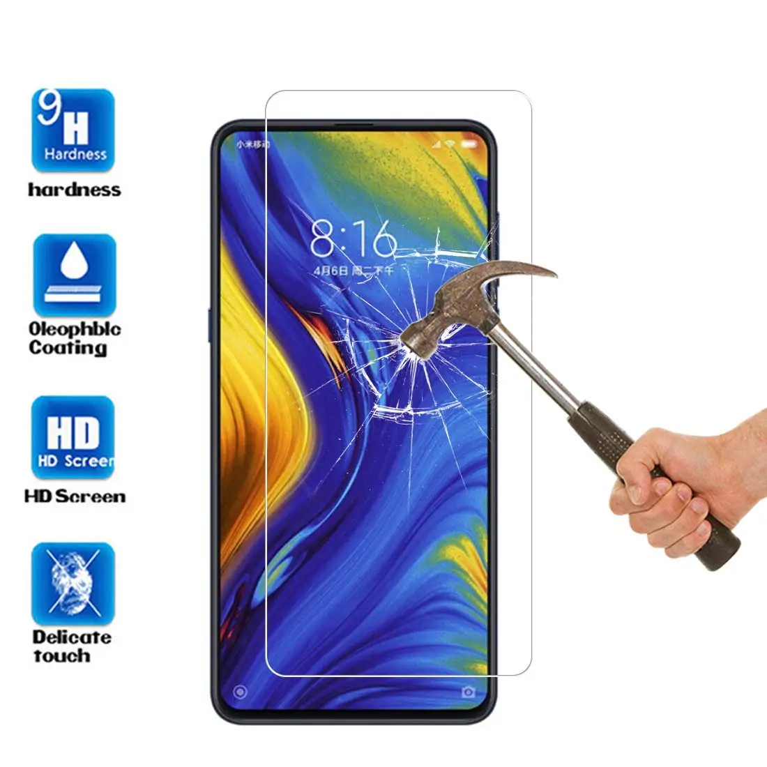 Защитное стекло для Xiaomi mi x 3 5G Закаленное стекло для Xiaomi mi x 3 5G Защитная стеклянная пленка для экрана