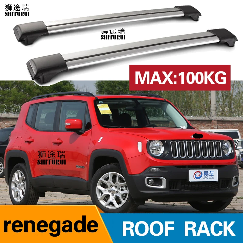 2 шт штанги на крышу для JEEP renegade+ боковые штанги из алюминиевого сплава поперечные рельсы, багажник на крышу, багажная нагрузка 200 кг, крепление на транспортное средство