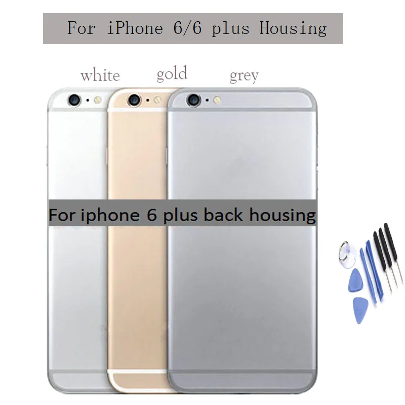 10 шт 5," для iphone 6 plus задняя крышка корпус батареи задняя дверь Чехол средняя рамка Шасси с боковой сборка кнопок - Цвет: 10 mix color