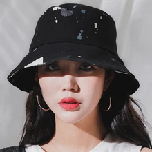 HT2246 шляпа от солнца Новая мода Граффити Для мужчин женская летняя шляпа пара влюбленных Flat Top Packable Панама Унисекс Рыбалка, рыбак Кепки