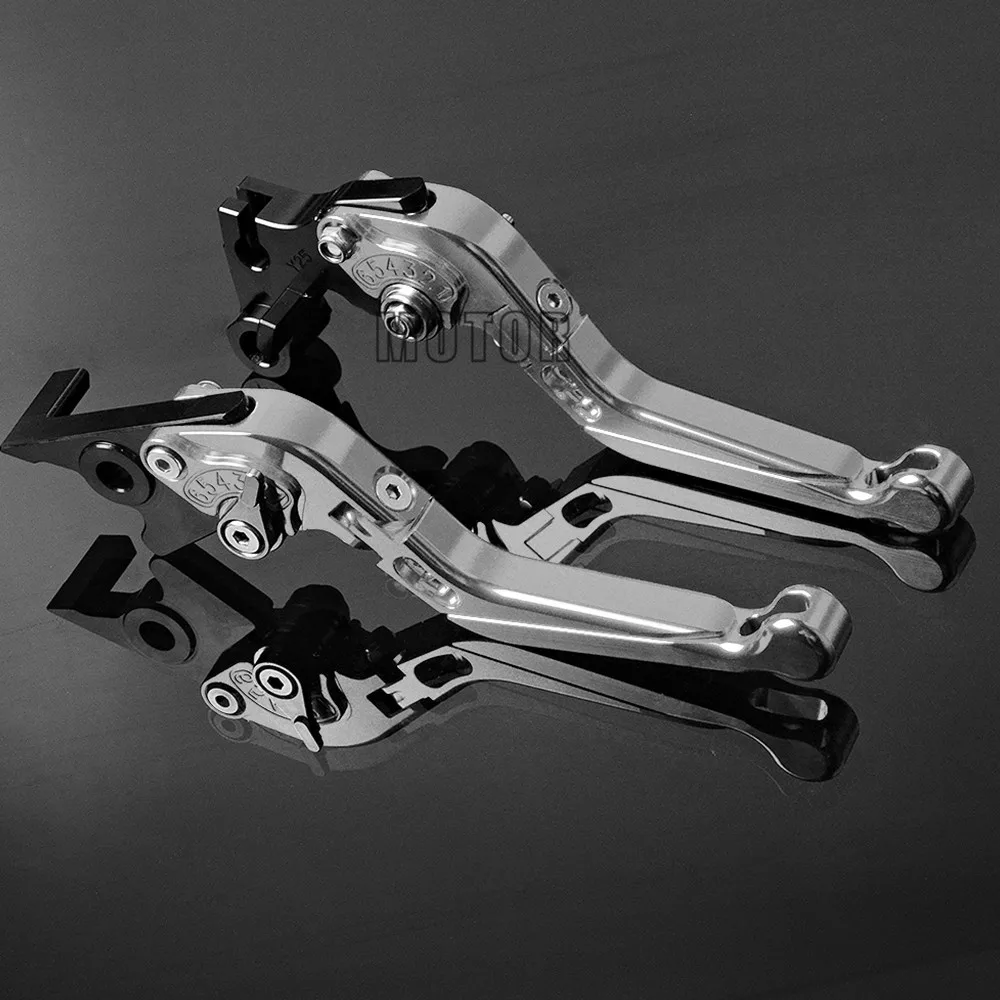 Мотоциклетные сводные сцепления тормозные рычаги для Kawasaki ZX6R ZX636R Z750R ZX10R Регулируемый складной ручкой ZX 6 636 10 Z 750 R - Цвет: Titanium