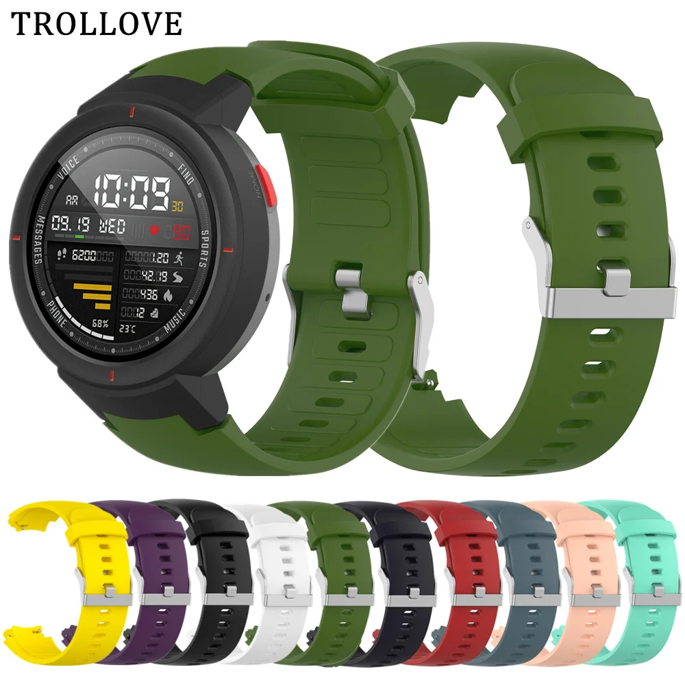 Мягкий силиконовый спортивный ремешок для Xiaomi Huami Amazfit Verge 3 резиновый часов