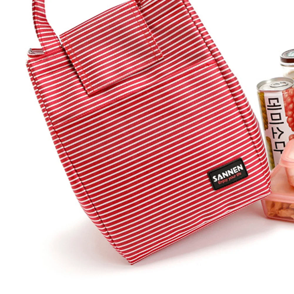 Bolsa termica сумка для обеда в полоску Водонепроницаемая коробка для обеда офисная школьная сумка-тоут сумка-холодильник для пикника Женская изолированная сумка для хранения еды