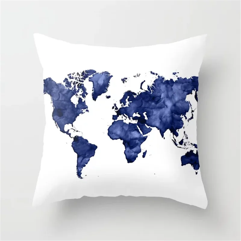 Cushion Covers20 Стиль простой Винтаж карта мира узор чехол для подушки из полиэстера Подушка Чехол домашний декор для автомобиля диван наволочка - Цвет: Cushion Covers20