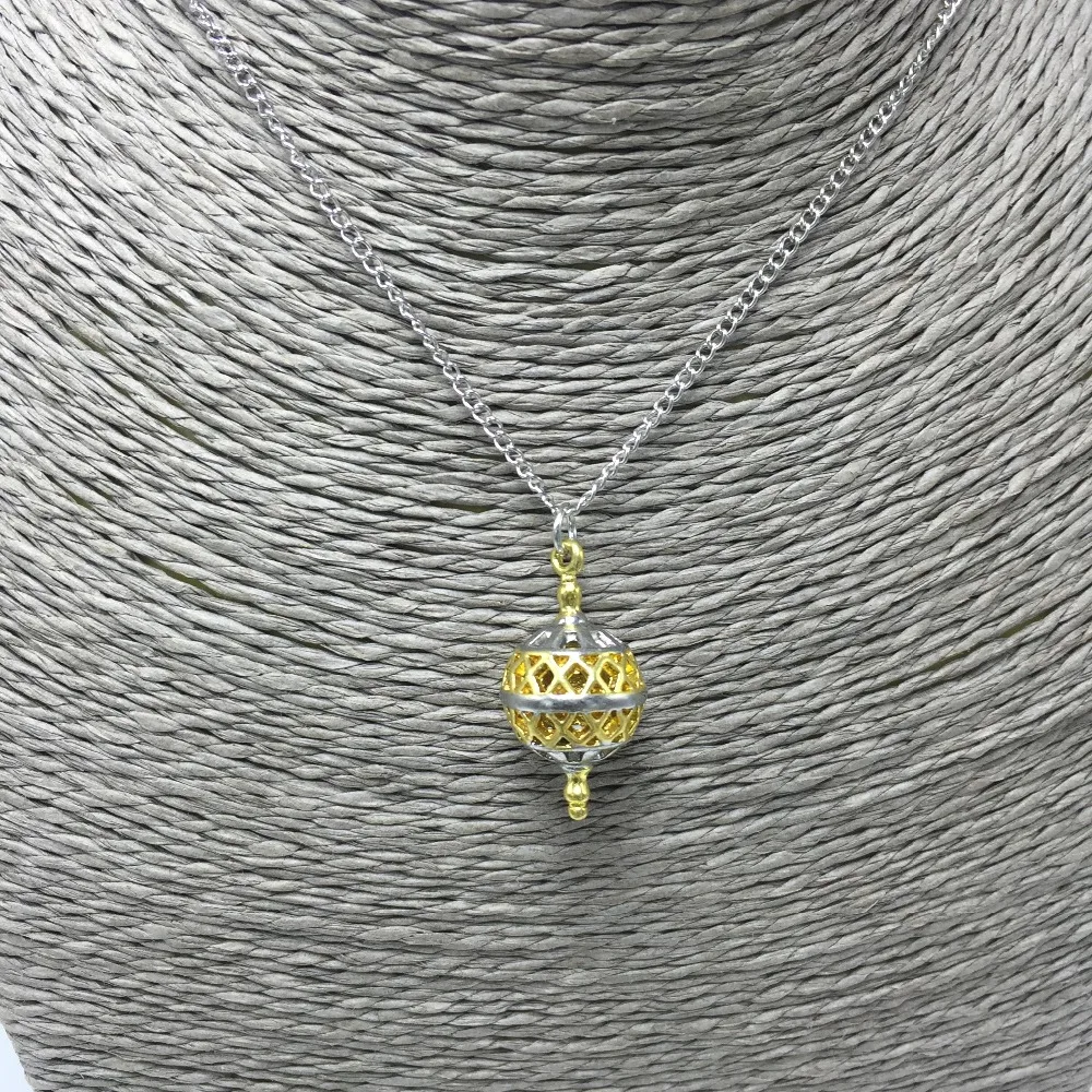 Unique Pendant Necklace Gold Color Hollow Ball Charm Two tone Liahona Necklaces with Steel Chain for Baptism Festival Gift|necklace with|necklace necklacegold necklace - AliExpress