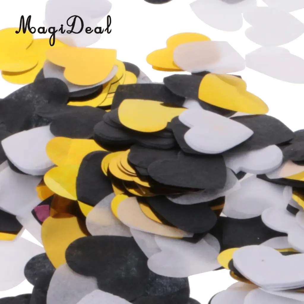 MagiDeal Novelty 1400Pieces Wedding Paper Confetti Table Gold Heart Throwing Craft for Birthday Baby Shower Valentines Day Decor