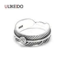 Real 925 Sterling Silver Jewelry Feather Rings Adjust Eagle Punk Thai Silver Ring For Men And Women Birthday Gift 558 Real 925 Sterling Silver Jewelry Feather Rings Adjust Eagle Punk Thai Silver Ring For Men And Women Birthday Gift 558