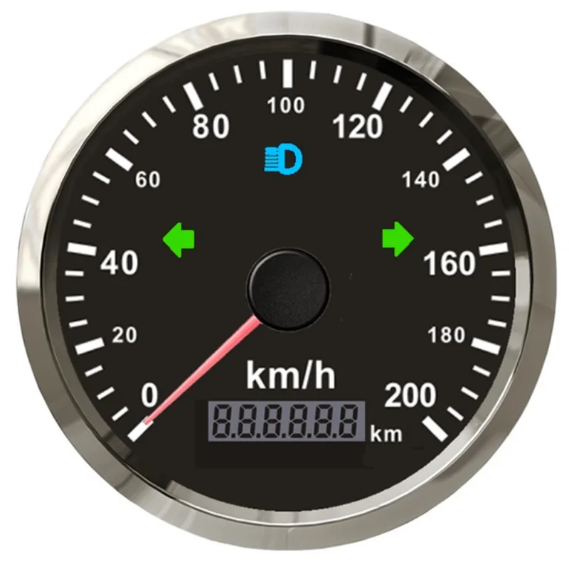 

3 3/8" Universal GPS Speedometer 0-200KM/H 200KPH Adjustable Odometer With Red and Yellow Adjustable Backlight For Car