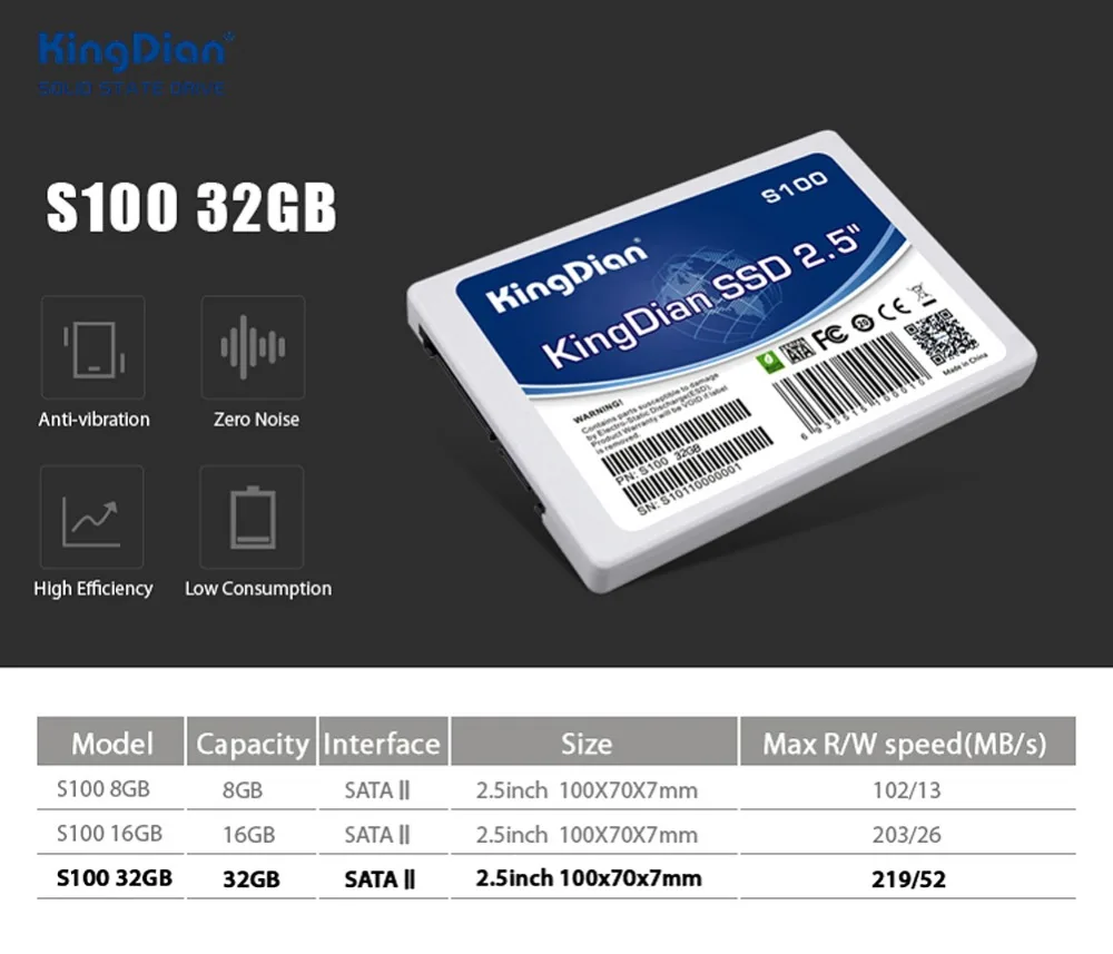 KingDian 2,5 SATA2 16 ГБ 32 ГБ внутренний SSD для рекламной машины POS машина wifi маршрутизатор