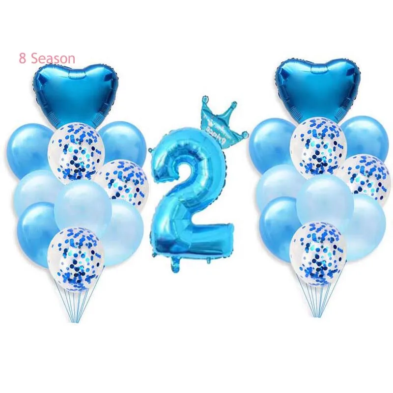 8 сезон 2st с днем рождения воздушные шары из фольги в виде цифр баннер два года для маленьких мальчиков и девочек Вечерние торжества идеальный декор поставки
