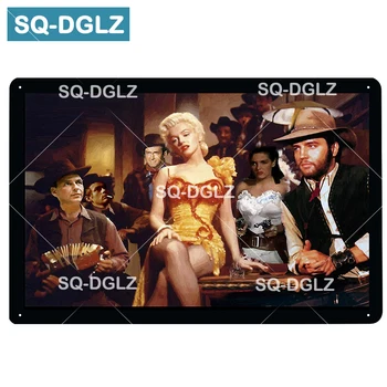 

[SQ-DGLZ] Classical Western Metal Sign Bar Wall Decor Bar Tin Sign Home Decor Painting Plaques Christmas Gift