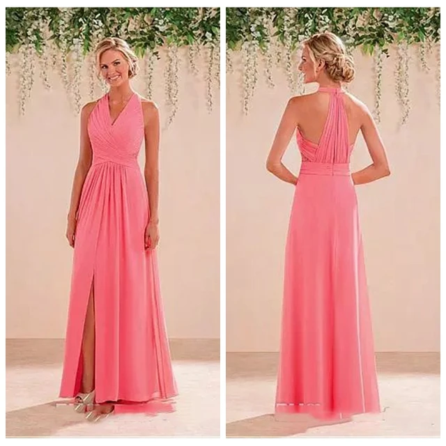 Coral Chiffon Dress