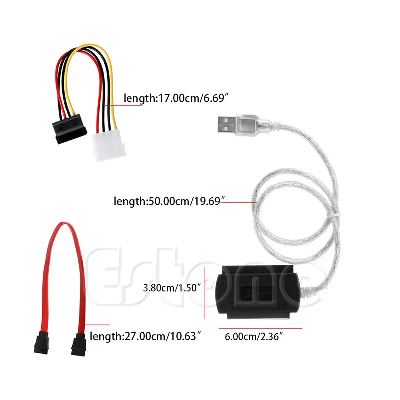 

2018 High Quality Adapter Converter Cable For 2.5/3.5 Hard Drive SATA/PATA/IDE Drive to USB 2.0 480 MB/s