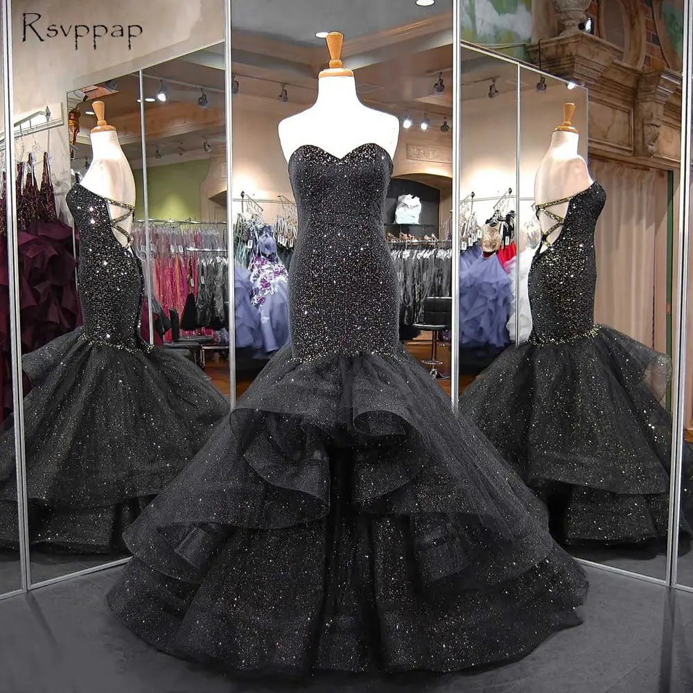 black sweetheart prom dress