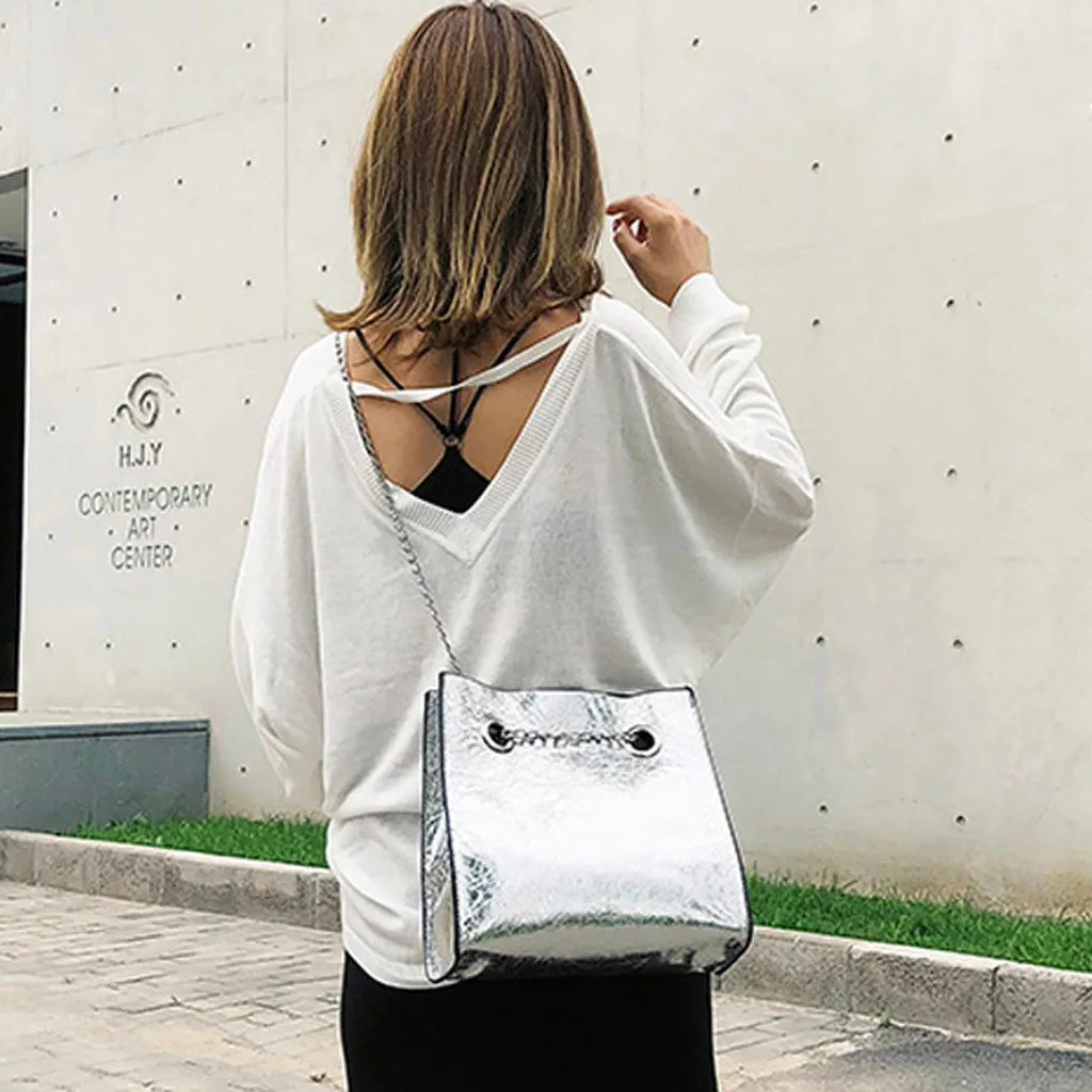 

Bucket Handbag Purse Bucket Handbags Summer Bags Casual Silver Ladies Sling Purse Designer Harajuku Bag