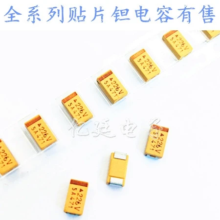 Пластырь-Танталовый конденсатор 6 3 V 330UF 6V Type C 6032 337J желтый шифоновый | Электронные