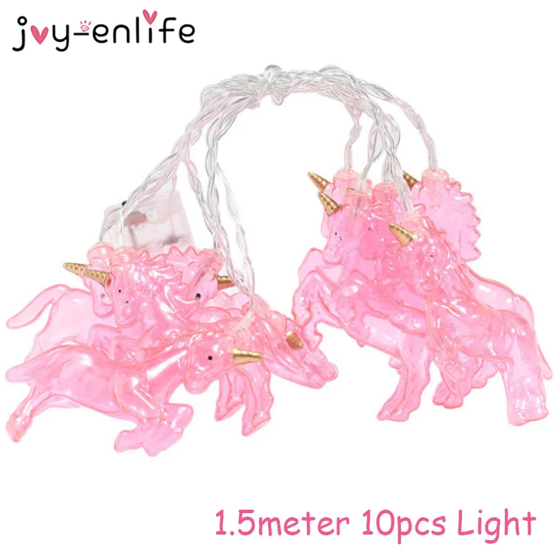 1set 1.5M 10Leds Unicorn Night String Lights Lamps Party Decoration Wall Home Ornament Unicorn Party Birthday Wedding Decoration