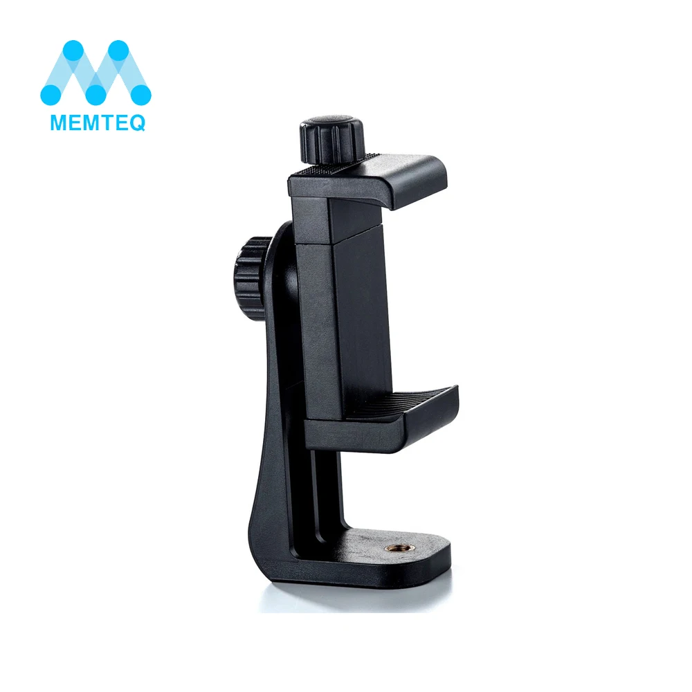 

MEMTEQ 360 Degree Rotating Phone Clip Cell Phone Tripod Adapter Universal Smartphone Holder Tripod Adapter for All Smartphones