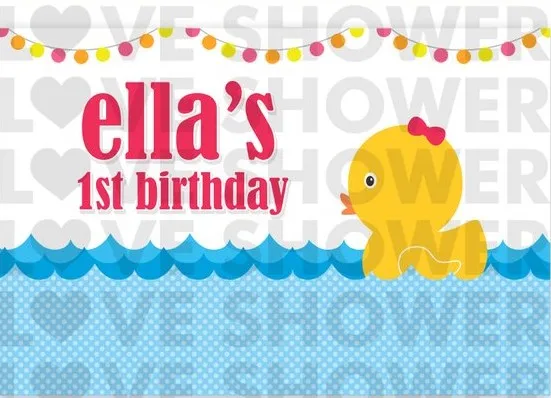 

custom Rubber Duck Flag Blue Water Birthday backdrops High quality Computer print party photo studio background