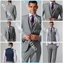 Новые поступления 3 частей( куртка+ брюки+ жилет) жених бизнес костюм перевязка пром / жених платье / terno де casamento / курение костюм