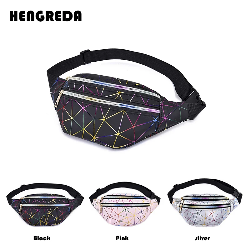 

2019 Holographic Women Fanny Pack Belt Bag Shiny Neon Laser Hologram Waist Bags Travel Shoulder Bag Party Rave Hip Bum Bag