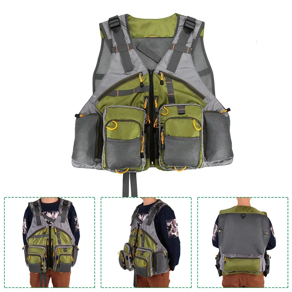 

Lixada Fishing Vest Mesh for Men and Women Premium Gear Packs and Vests Pesca for Fly Fishing Army green Fly Lift Vests