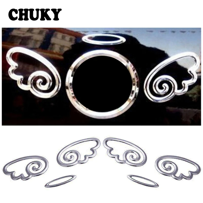 

CHUKY Car-styling Silver 3D Angel Wings Logo Decal Decorative Sticker For Audi a3 a4 b6 b8 b7 b5 a6 Volkswagen VW Polo Golf 4 5