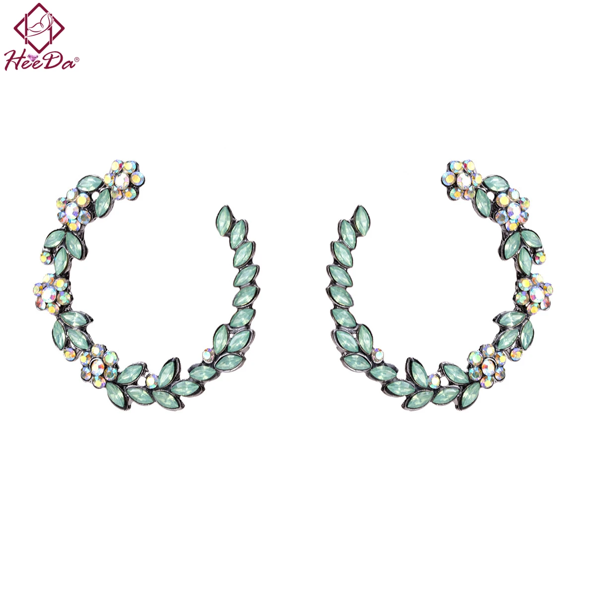 

Heeda Korean Graceful Layers Crystal Flower C Shape Stud Earrings 2018 Kpop Big Name Round Earring Boho Elegant Joker Jewelry