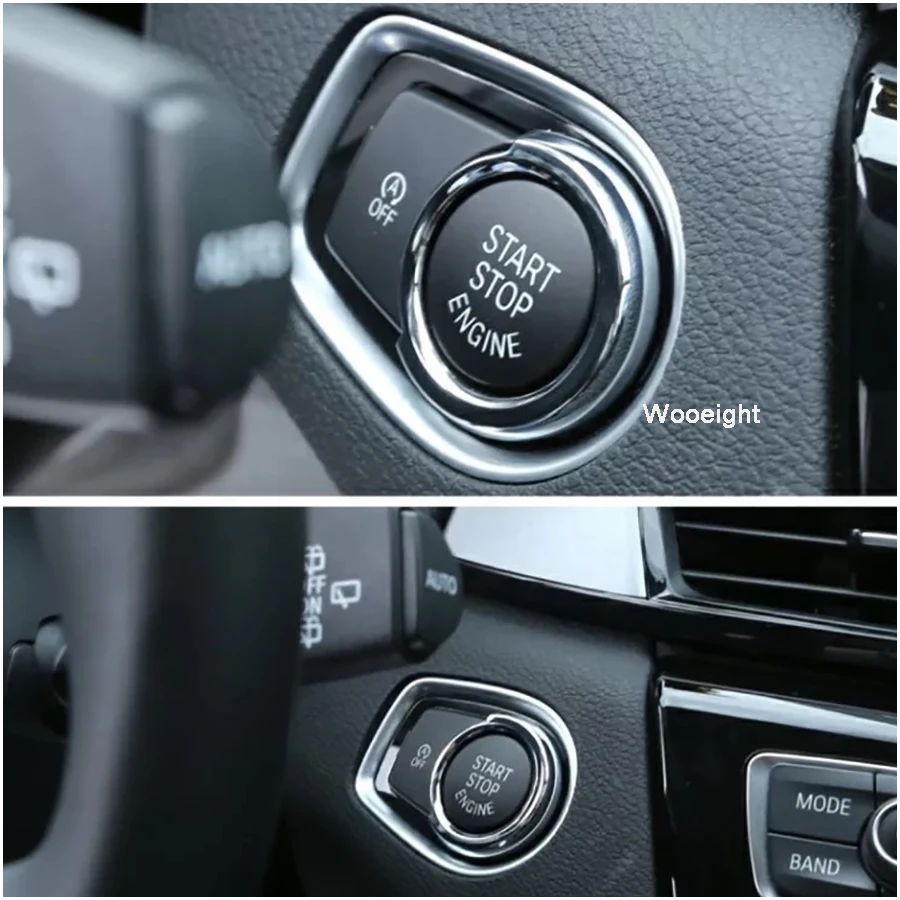 For BMW F30 F20 2013 2014 2015 2016 ABS Chrome Engine Start Stop Button Switch Frame Cover Trim Car Styling Switch Ring Moulding (7)