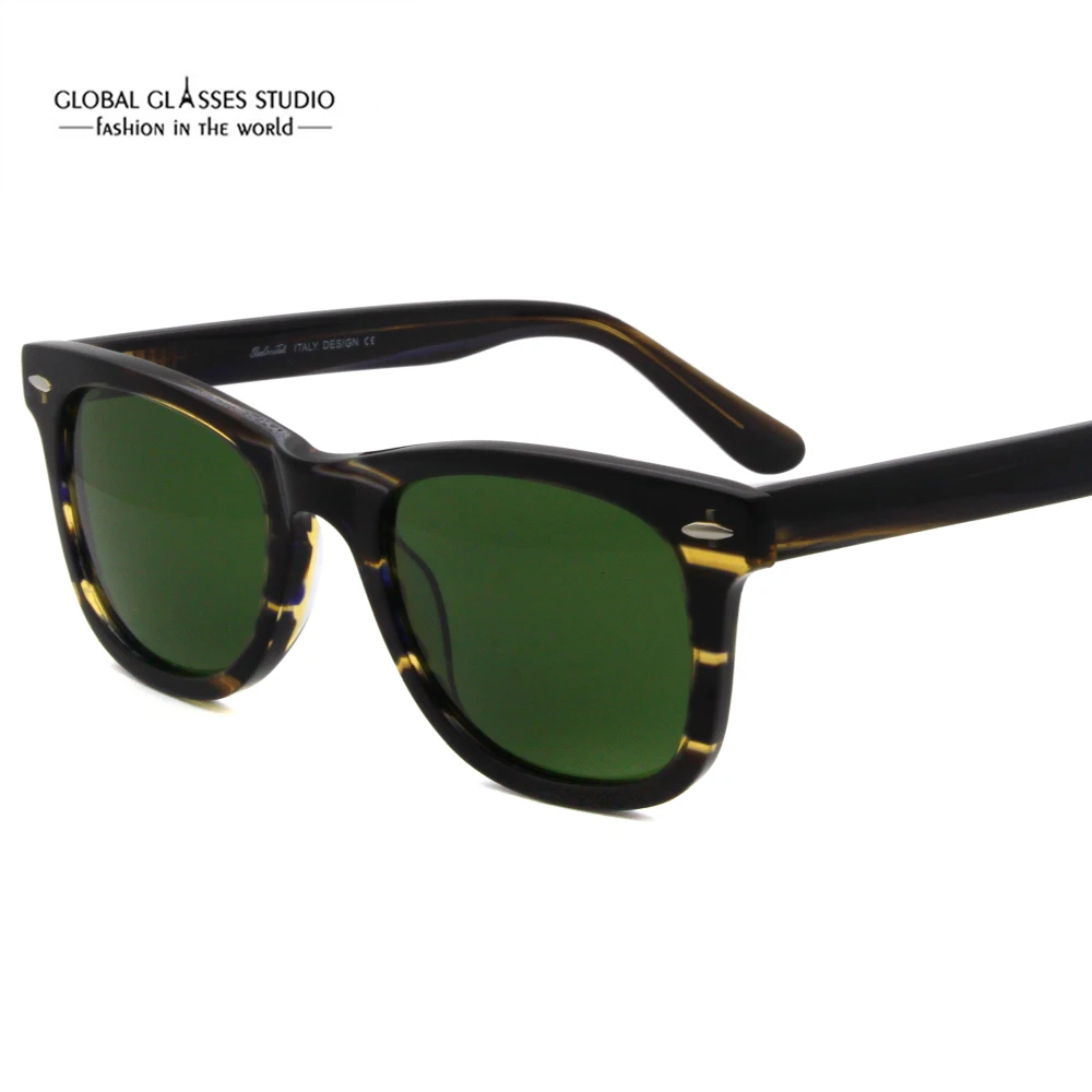 

Fashion Classic Men Lady Italy Design Blue Red Black Brown Glass Lens Sunglasses Eyewear SCT7046