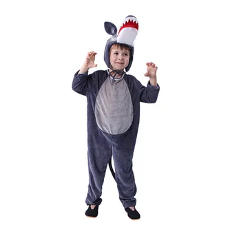 

Child Romper Animal Wolf Cosplay Costume Deep Gray Cartoon Jumpsuit Boy Girl School Performance Party Kids Fancy