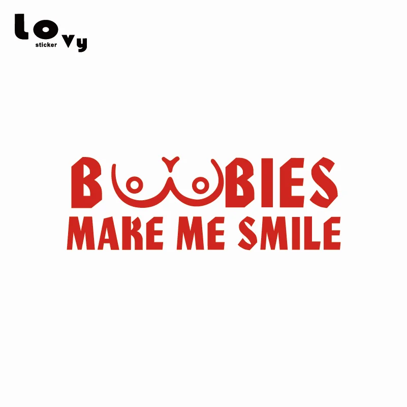 Boobies Make Me Smile виниловая забавная наклейка для автомобилей слова автомобильная