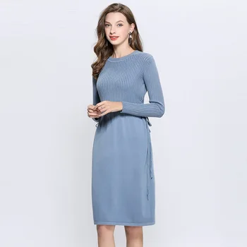 

Winter Fashion ladies Elegant knitted dress cultivating midi dress slim fit party dress beautiful temperament vestidos L-XXXXXL