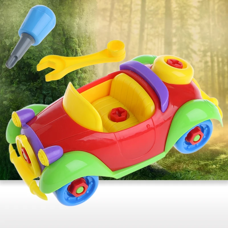 

Baby Kid Colorful Car Puzzle Assembly Early Educational Toy DIY Creative Bricks Toys for Children Toys